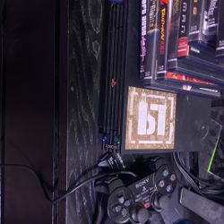 PS2 With Games , 2 Controllers And Memory Cards