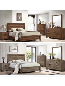 4- Pc Bedroom set Dresser,Mirror Nightstand (1) Queen size bed frame Not including Mattress and Box Sp