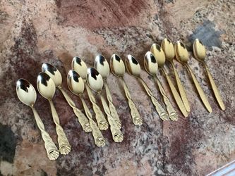 Gold plated tea spoons