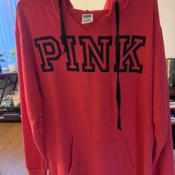 Women clothes Victoria’s Secret Pink’s Red Hoodie Sweater  Size Medium