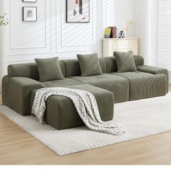 118" Modern L-Shaped Modular Sectional Sofa, Boneless Couches
