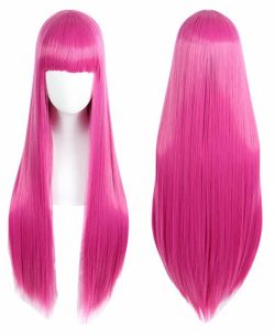 Linfairy Long Hot Pink Anime Cosplay Wig – 33.5 Inches