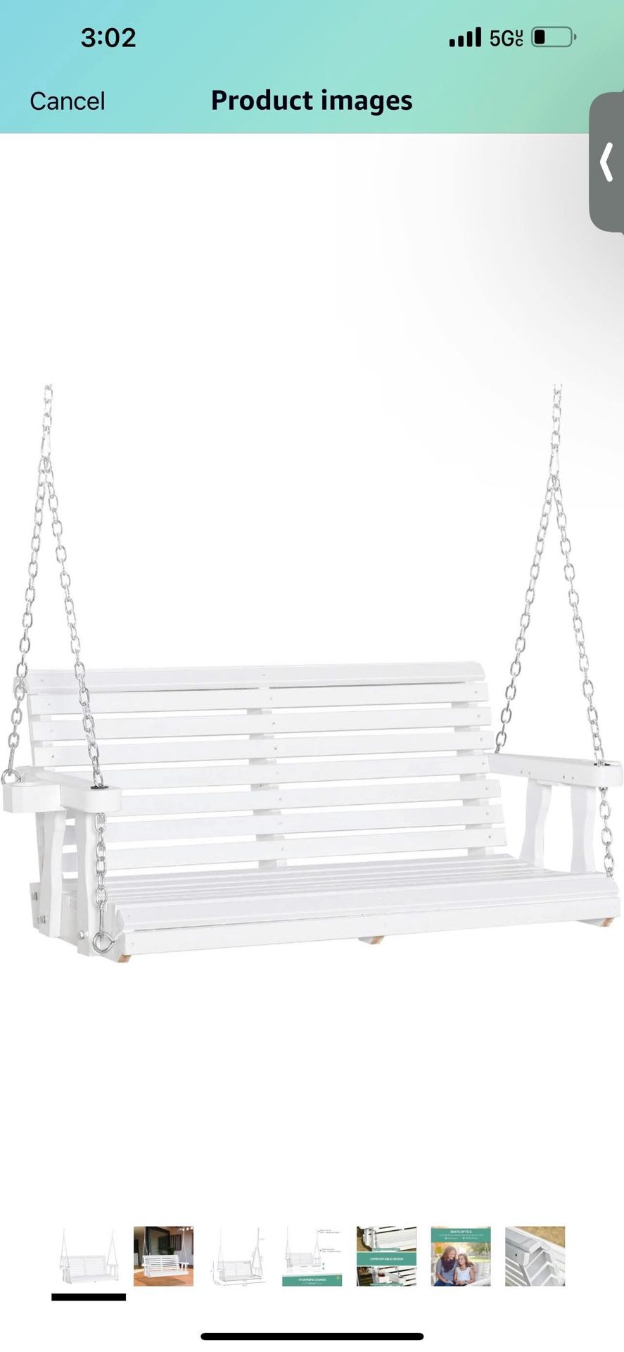 New in box Outsunny Porch Swing with Chains and Cupholders, 2 Person Wooden Patio Swing Chair, 440 lbs. Weight Capacity, for Garden, Poolside, Backyar