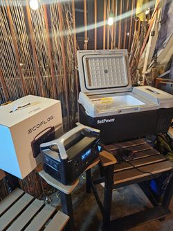 Ecoflow river battery with Setpower 15L Refrigerator/Freezer Portable