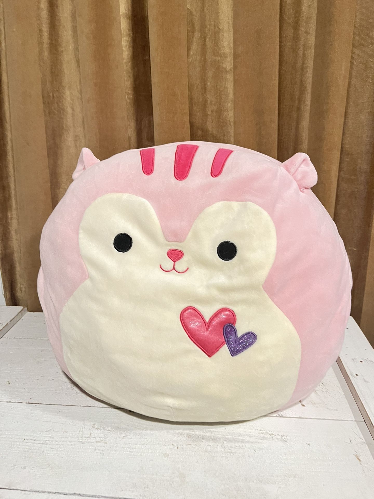 Squishmallow Sarah the Pink Squirrel Valentines 2018 16" Large Plush Pillow BIN