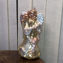 Large Blown Mercury Glass Angel Ornament 