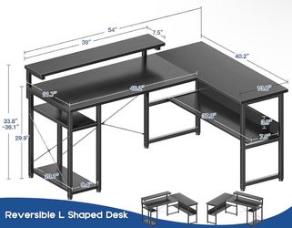 Black L-shaped Desk