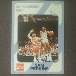 1989-90 Collegiate Sam Perkins North Carolina's Finest Tar Heels #36 Coca-Cola Basketball Card Vintage Collectible NCAA 