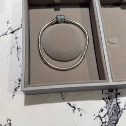 Sterling Silver Pandora Charm Bracelet Size 18