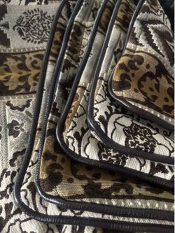 6) Vintage Turkish style decorative throw pillowcases featuring a patterned fabric in brown, black, and beige. 21x21”