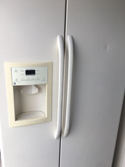 Ge beige side by side refrigerator