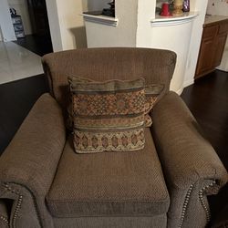 Brown Sofa And Chair
