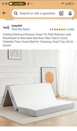 Tri-fold queen matress  memory foam
