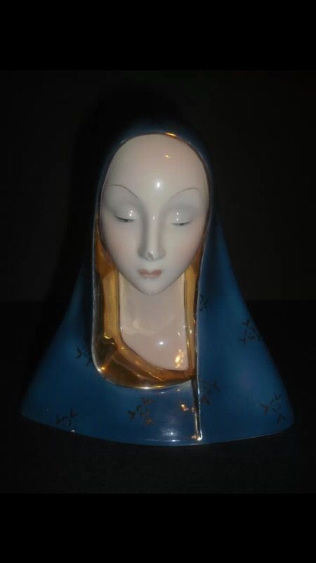 Prof Eugenio Pattarino Italian Pottery Signed EPF Madonna Figurine Statue.