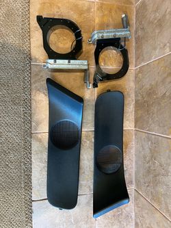92-95 Honda Civic Hatchback black OEM rear speaker grills and brackets