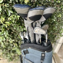 Full set Whitworth golf clubs with bag. Used a few times. Great for beginners. 