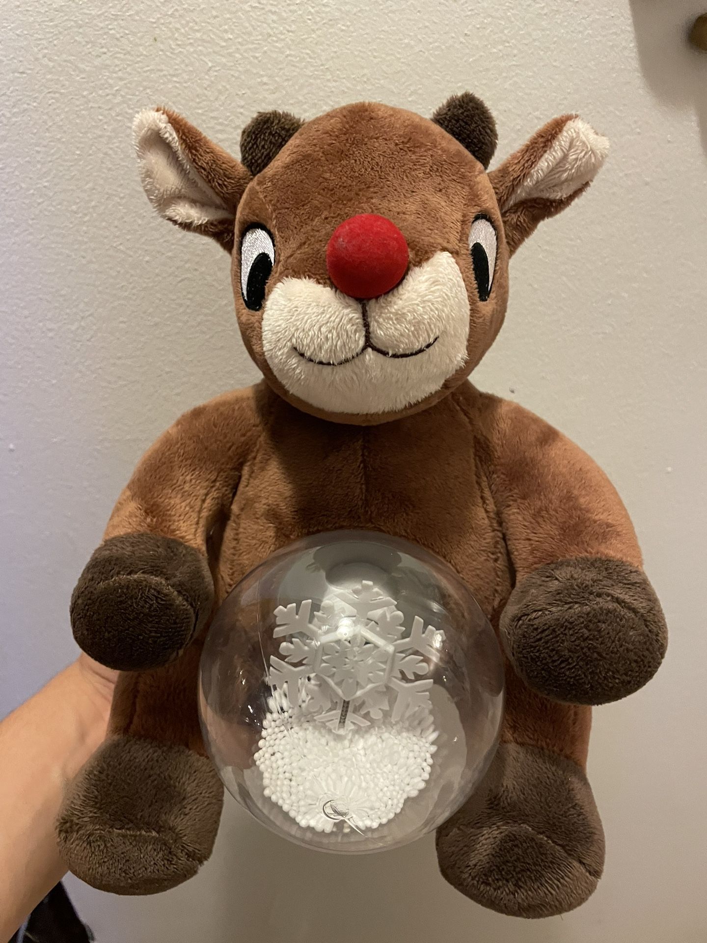 Rudolph the Red Nosed Reindeer Musical Light-Up Snow Globe PLUSH Christmas