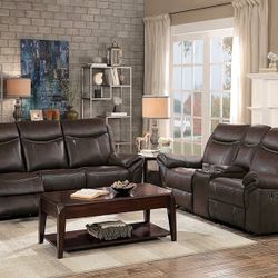 ACME Lydia Real Leather Motion Sofa + Loveseat, Set Of 2, $750/2pcs