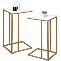 New Possile C Shaped End Table Set of 2