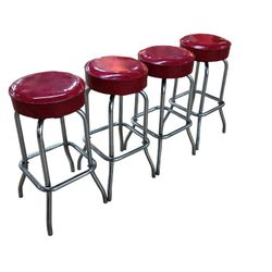 1966 Mid Century 4  SENG  Chicago Swivel Chairs Bar Stool.