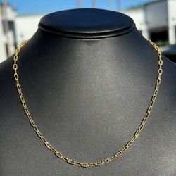 Jewelry 14k yellow gold Ball PaperClip made in Italy 🇮🇹 chain necklace 20.00” 3.20 mm width