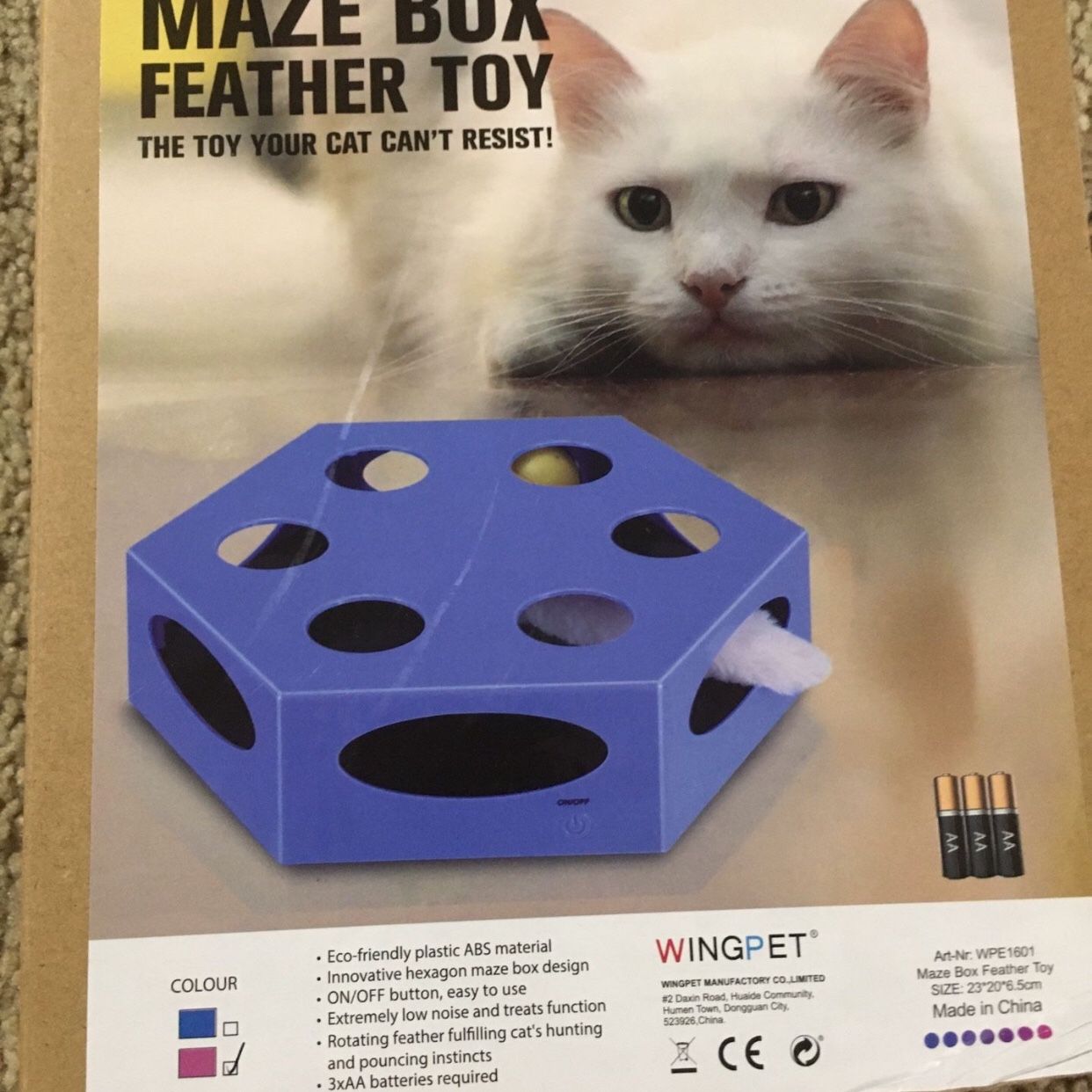 Cat Electric Toy with Random Rotating Worm Teaser and Catnip Ball