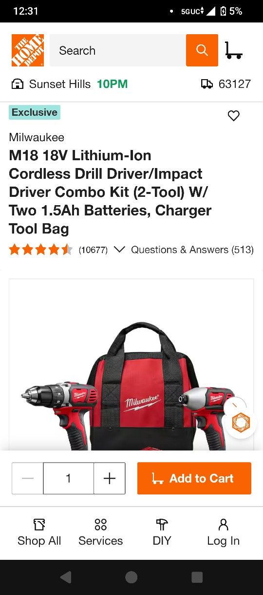 Brand new Milwaukee compact 2 tool combo