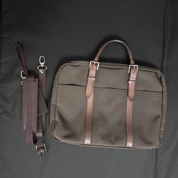 Stuart & Lau The Carry Brown Briefcase w/ Shoulder Strap