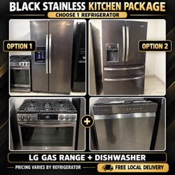 Black Stainless Kitchen Appliance Package