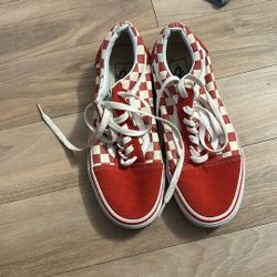 Once Used Vans Red And White