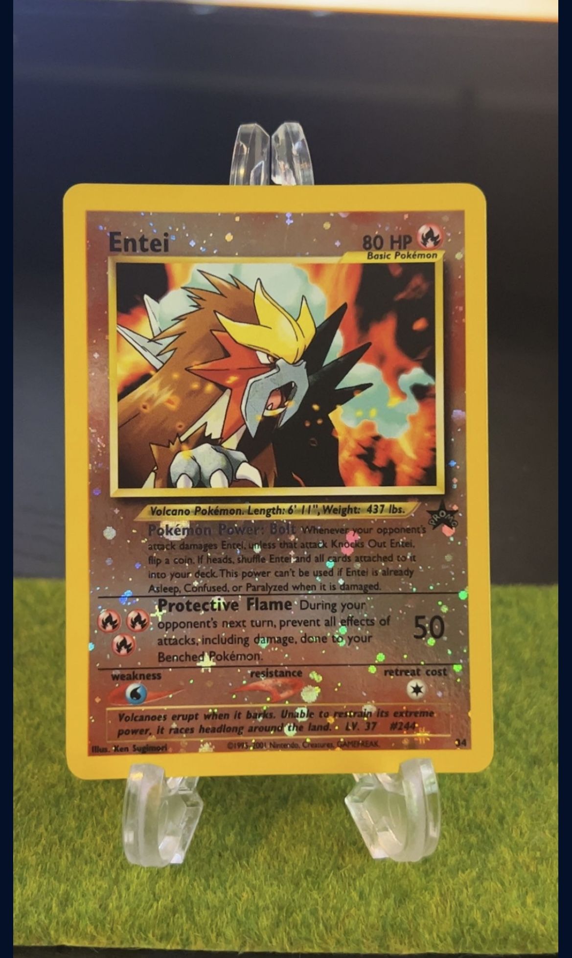 Pokemon Card - Entei #34 Black Star WOTC Movie Promo Reverse Holo
