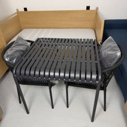 Article "Sarek" 35.5" Outdoor Dining Table + 2 "Calicut" Chairs
