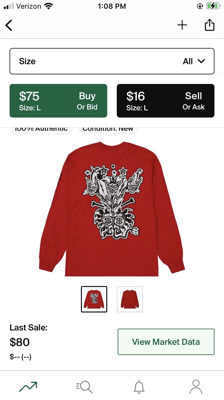 Supreme Clayton Patterson Long Sleeve Tshirt Size Large