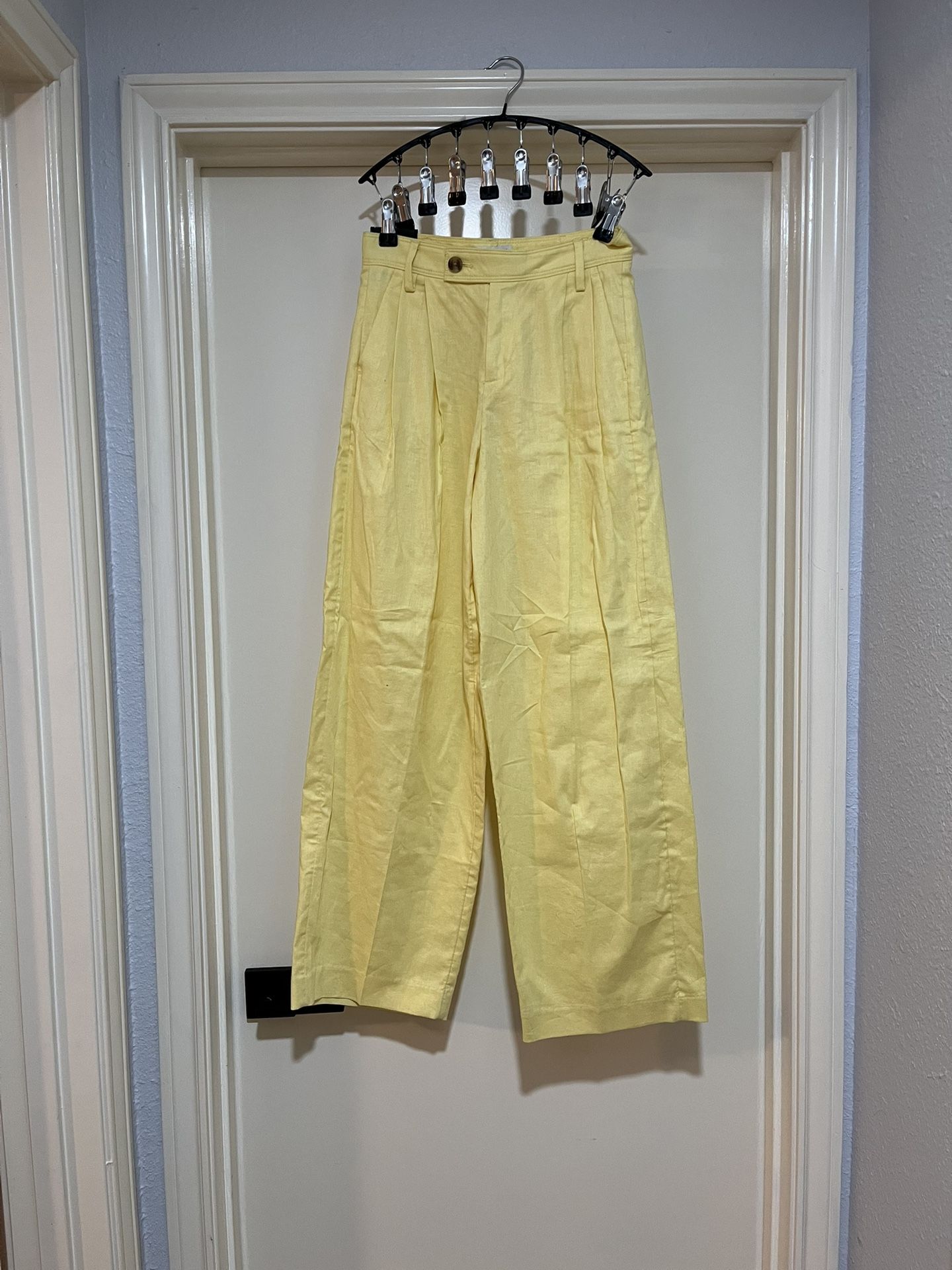 Banana Republic - Yellow Wide Leg Linen Pants