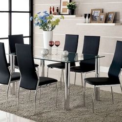 7 PCS Konakai Collection Modern dining table set-Available in 2 colors   Now On Sale  798.00 Free Delivery 🚚 
