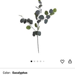 Elements Eucalypus Artificial Greenery Stem, Fake Plants for Home Decor 5 pcs