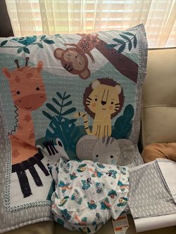 Jungle Safari Nursery 3-Piece Baby Crib Bedding Set