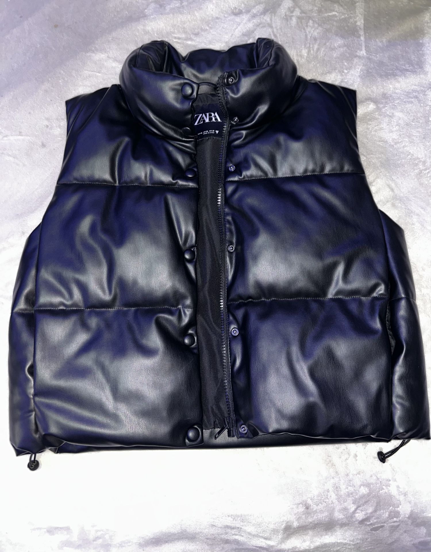 Zara Woman’s Leather Puffer Vest