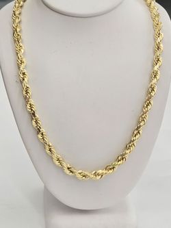 10k Real Gold Rope Chain 5.5 mm 20 Inches