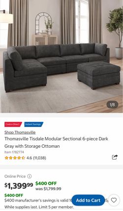 Thomasville Tisdale 6-Piece Modular Sectional with Ottoman