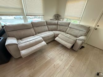 Light Gray Reclining Sectional Sofa