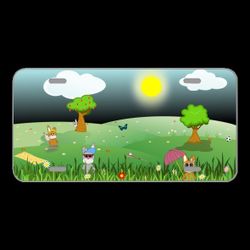 License Plate Novelty Car Front Spring Easter Landscape Hills Trees
