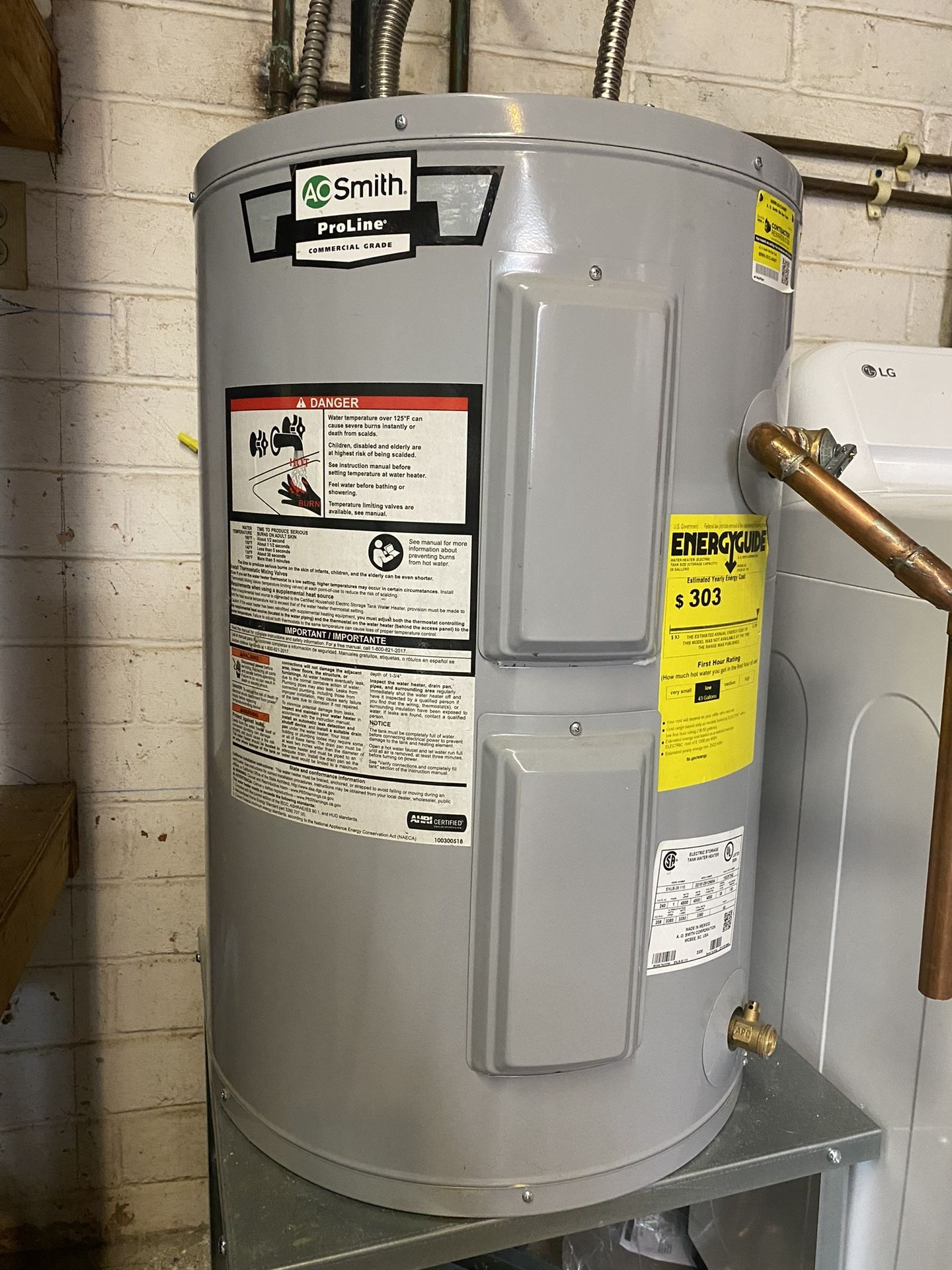 Water Heater AO Smith Proline Commercial grade