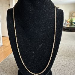 14kt solid gold rope chain