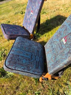 Wood teak Backpack vintage concert or beach chairs wood