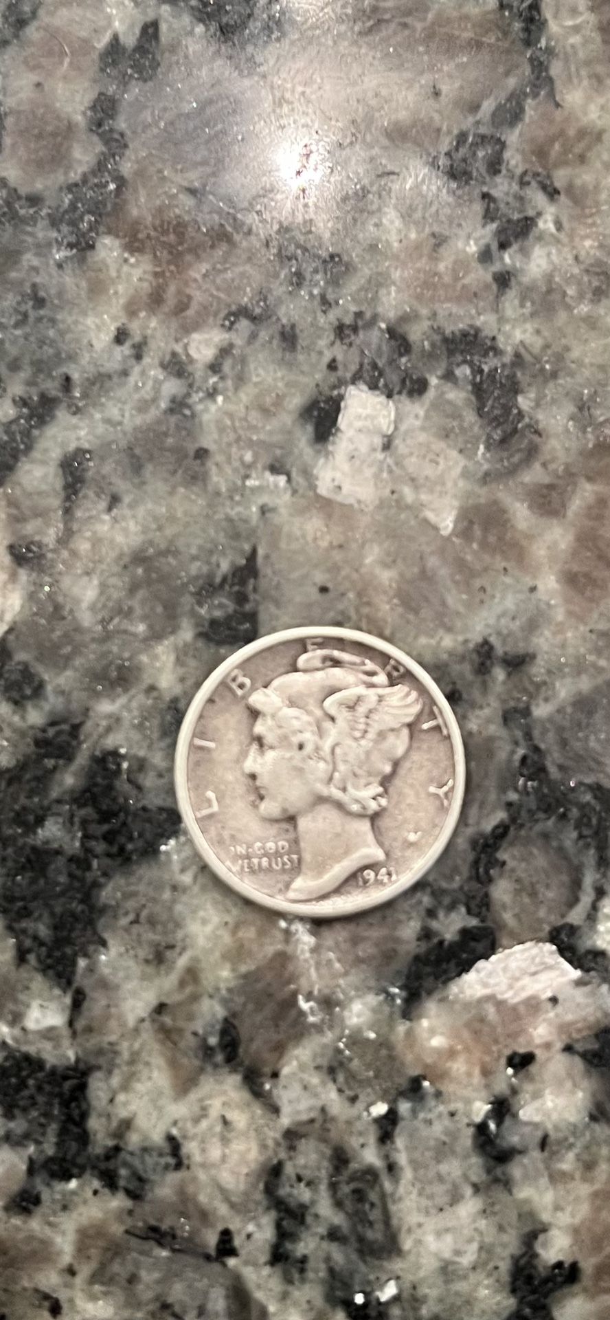 1941 Mercury Dime With No Mint Mark