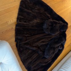 Black Lama Mink Coat 