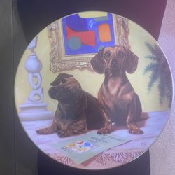 Dachshunds Danbury Mint Porcelain Collector Plate "The Art Critics" 