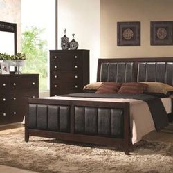 Dark wood Queen bedroom set sale