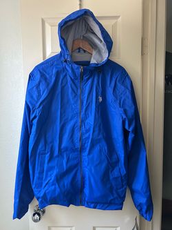 U.S. Polo Assn. Blue Hooded Windbreaker Jacket size Medium brand new
